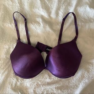 Purple Satin Fredericks Bra (crosslist on depop)